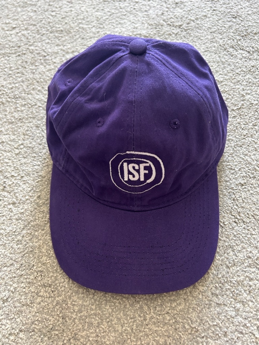 Purple baseball cap with ISF Logo